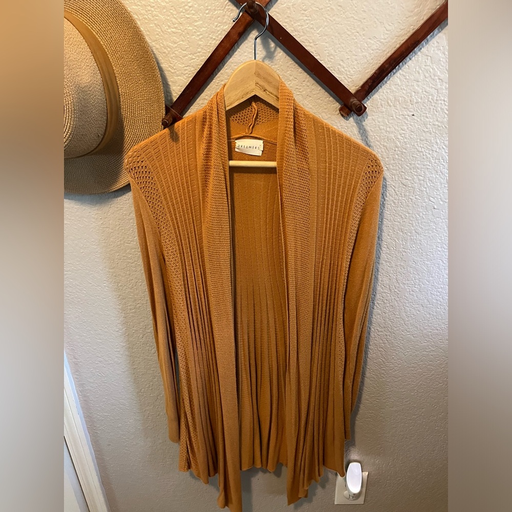 Mustard colored light sweater/cardigan